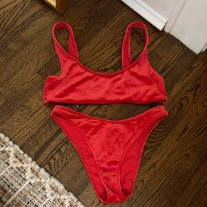 Kendall & Kylie Red Velvet Bikini Set